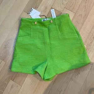 Zara High Waist Green Shorts